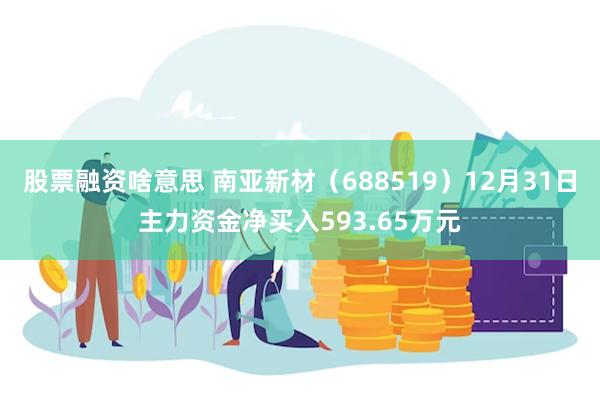 股票融资啥意思 南亚新材（688519）12月31日主力资金净买入593.65万元