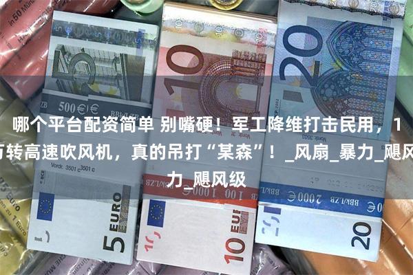 哪个平台配资简单 别嘴硬！军工降维打击民用，13万转高速吹风机，真的吊打“某森”！_风扇_暴力_飓风级
